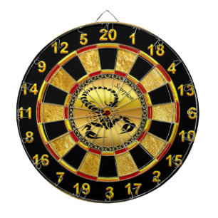 Gold poisonous scorpion very venomous insect dartboard
