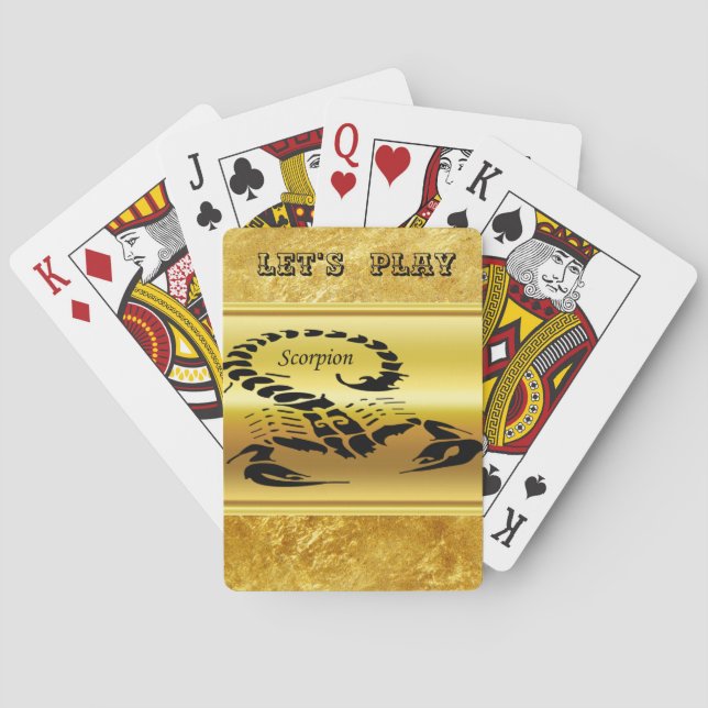 Gold poisonous scorpion very venomous insect playing cards (Back)