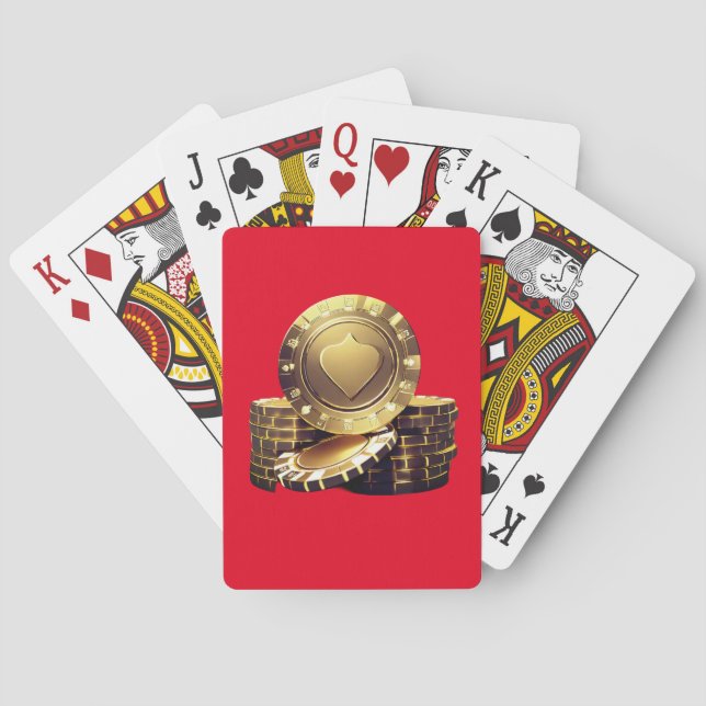 Gold Poker Chips Playing Cards (Back)