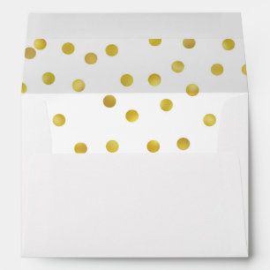 Gold Polka Dot Lined Envelope
