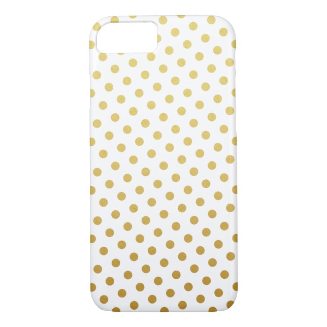 Gold Polka Dot Pattern iPhone 7 Case (Back)