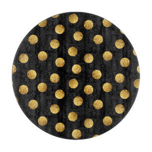 Gold Polka Dot: Sparkling Seamless. Cutting Board