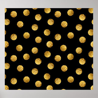Gold Polka Dot: Sparkling Seamless. Poster