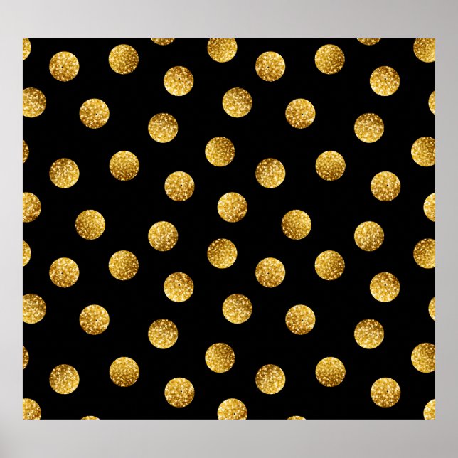 Gold Polka Dot: Sparkling Seamless. Poster (Front)