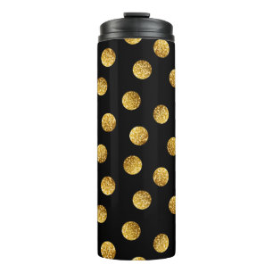 Gold Polka Dot: Sparkling Seamless. Thermal Tumbler