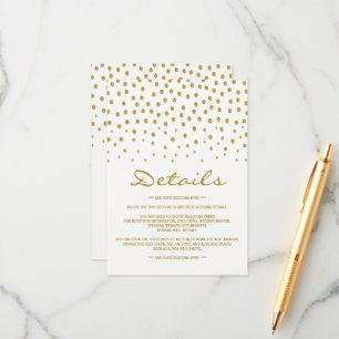 Gold Polka Dot Wedding Detail Enclosure Card