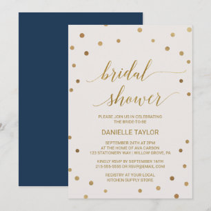 Gold Polka Dots Bridal Shower Invitation