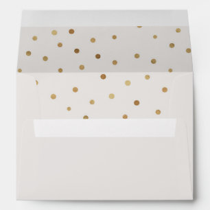 Gold Polka Dots Lined Wedding Invitation Envelopes