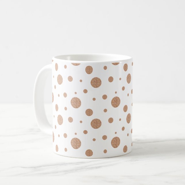 Gold polka dots napkins coffee mug (Front Left)