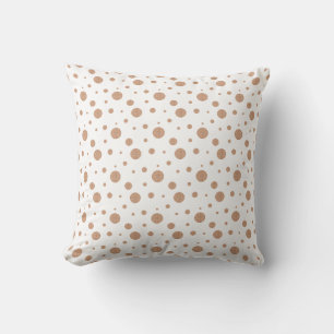 Gold polka dots napkins throw pillow