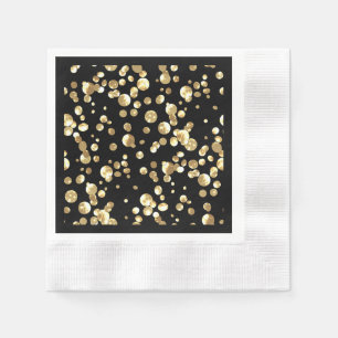 Gold polka dots on a black background . napkin
