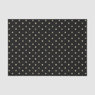 Gold Polka Dots on a Black Background Tissue Paper