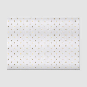 Gold Polka Dots on a White Satin Background  Tissue Paper