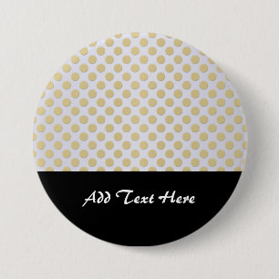 Gold Polka Dots on Silver 3 Inch Round Button