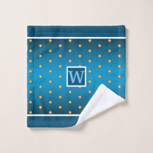 Gold Polkadots on Blue Gradient (edit your cols) Bath Towel Set