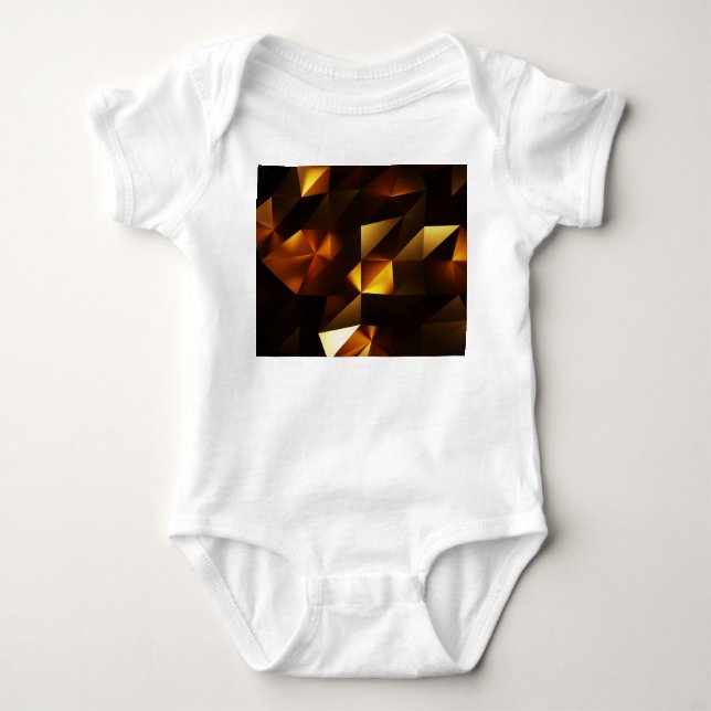 Gold Polygon: 3D Abstract Rendering Baby Bodysuit (Front)