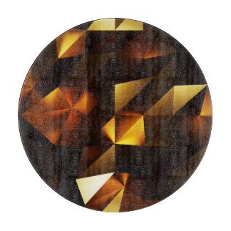 Gold Polygon: 3D Abstract Rendering Cutting Board