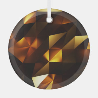 Gold Polygon: 3D Abstract Rendering Glass Ornament