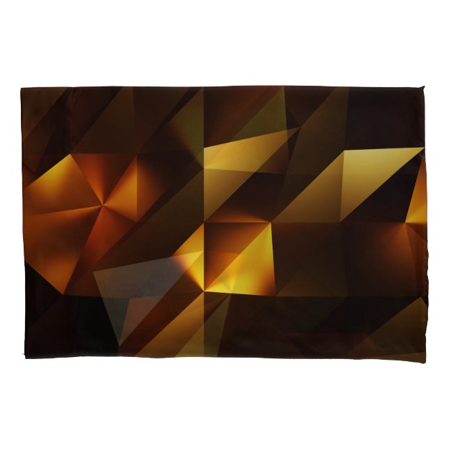 Gold Polygon: 3D Abstract Rendering Pillowcase (Front)