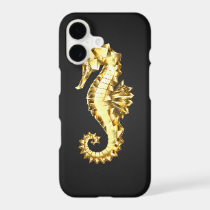 Gold Polygonal Seahorse