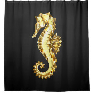 Gold Polygonal Seahorse