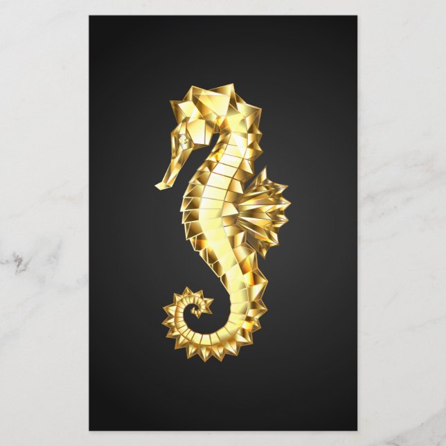 Gold Polygonal Seahorse (Front)