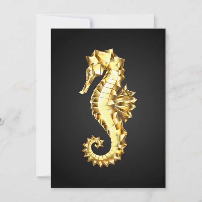 Gold Polygonal Seahorse (Front)