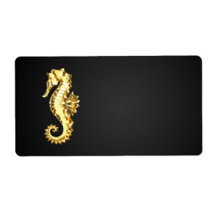 Gold Polygonal Seahorse