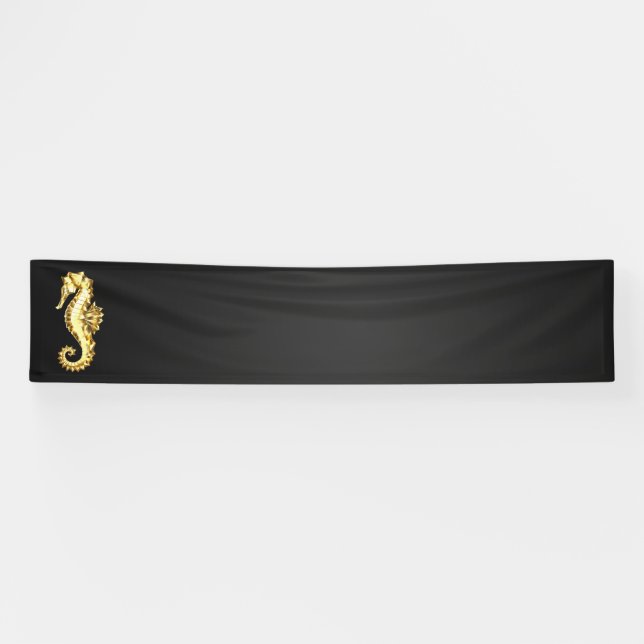 Gold Polygonal Seahorse Banner (Horizontal)