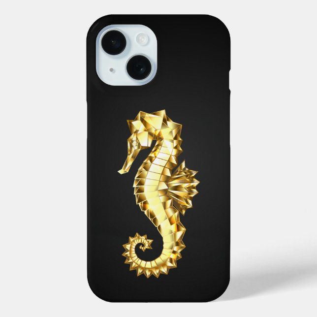 Gold Polygonal Seahorse Case-Mate iPhone Case (Back)