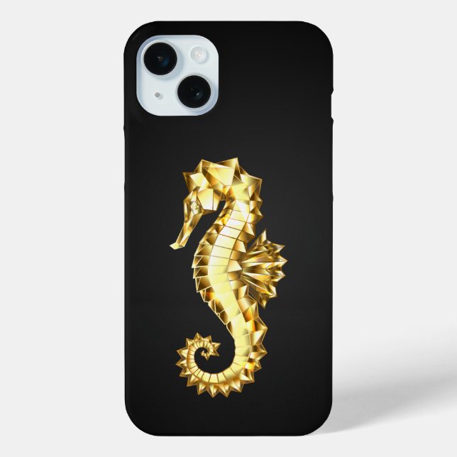Gold Polygonal Seahorse Case-Mate iPhone Case (Back)