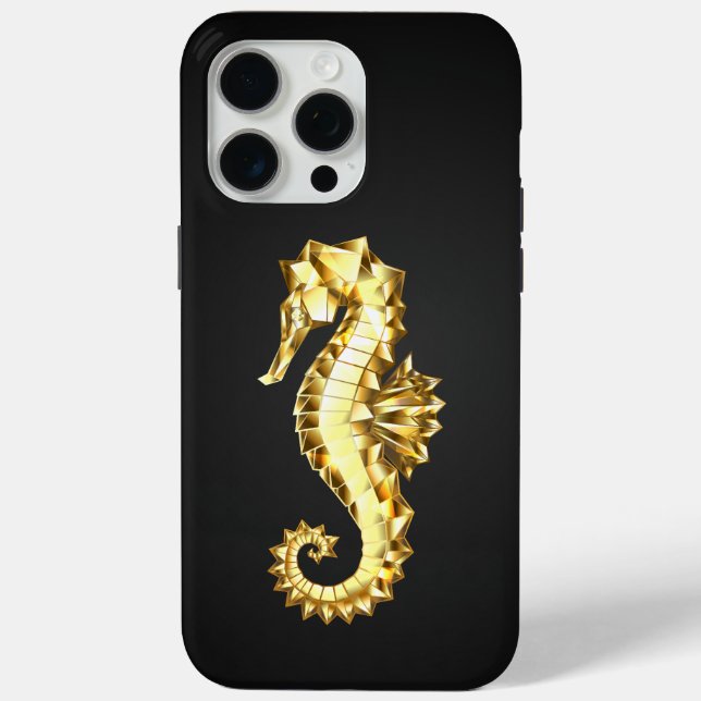 Gold Polygonal Seahorse Case-Mate iPhone Case (Back)