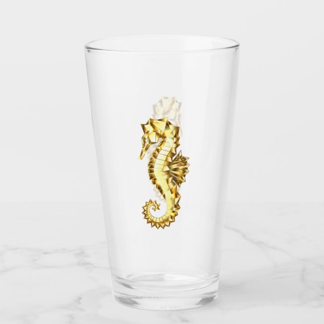 Gold Polygonal Seahorse Glass (Front)