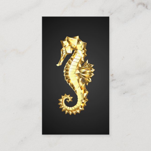 Gold Polygonal Seahorse Loyalty Card (Front)