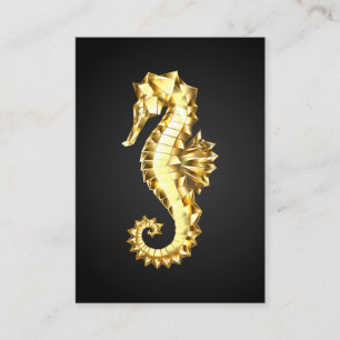 Gold Polygonal Seahorse Loyalty Card