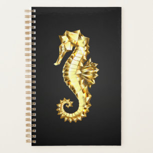 Gold Polygonal Seahorse Planner