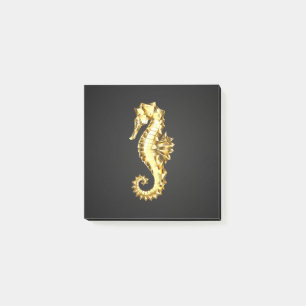 Gold Polygonal Seahorse Post-it Notes