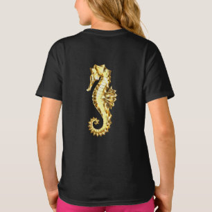 Gold Polygonal Seahorse T-Shirt
