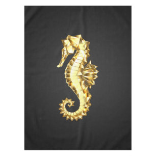 Gold Polygonal Seahorse Tablecloth