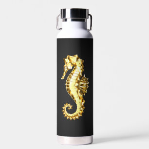 Gold Polygonal Seahorse Water Bottle