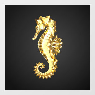 Gold Polygonal Seahorse Window Cling