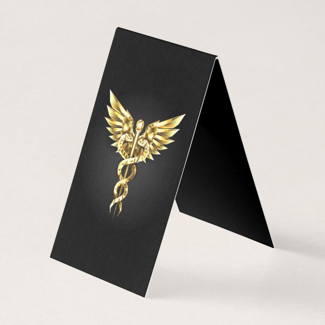 Gold Polygonal Symbol Caduceus (Front)