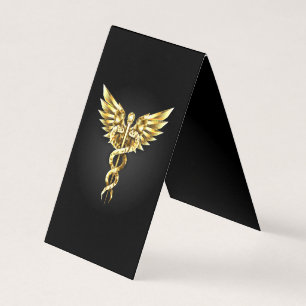 Gold Polygonal Symbol Caduceus