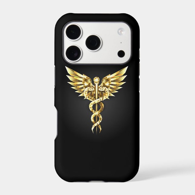 Gold Polygonal Symbol Caduceus (Back)