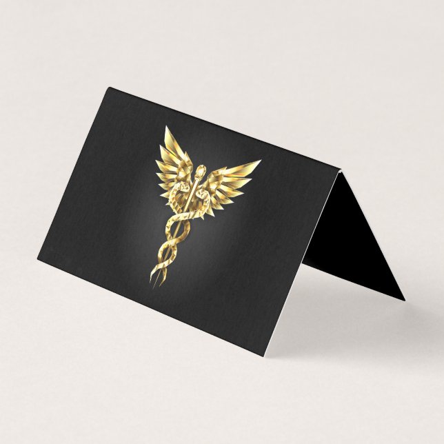 Gold Polygonal Symbol Caduceus (Front)