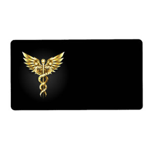 Gold Polygonal Symbol Caduceus