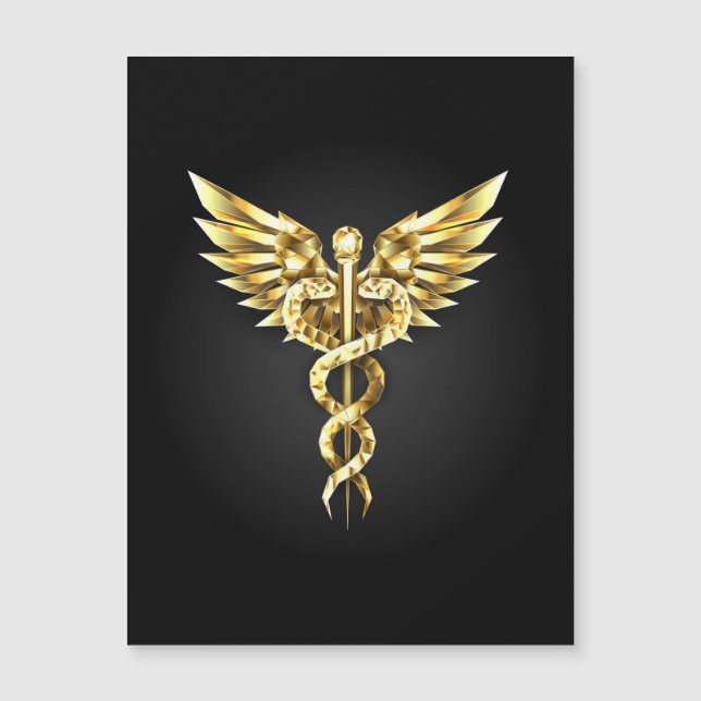 Gold Polygonal Symbol Caduceus (Front)