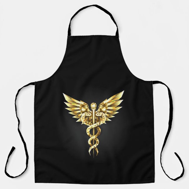 Gold Polygonal Symbol Caduceus Apron (Front)
