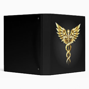 Gold Polygonal Symbol Caduceus Binder