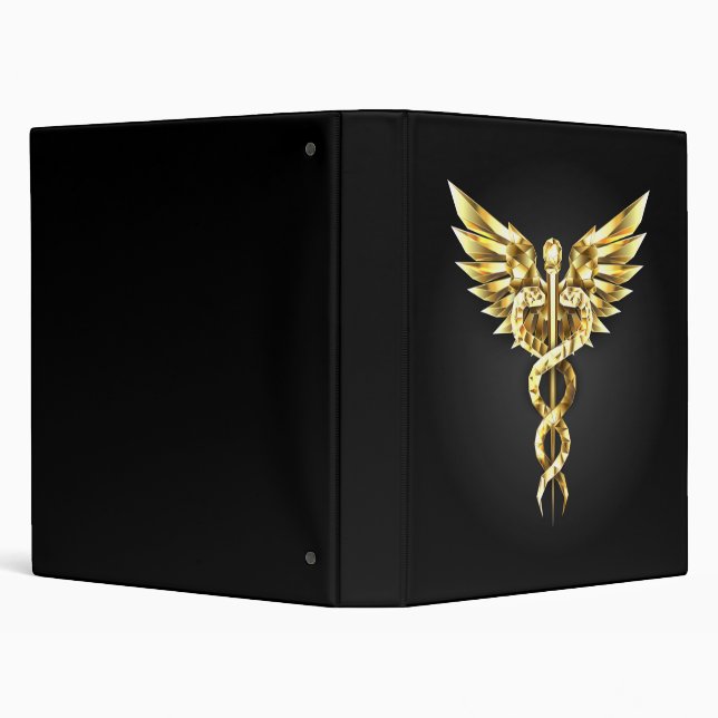 Gold Polygonal Symbol Caduceus Binder (Background)